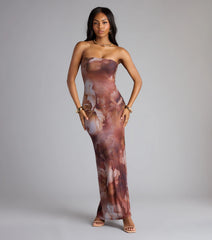 Garden Tease Floral Tube Maxi Dress