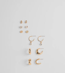 Petit Moments Six-Pack Stud And Huggie Earrings