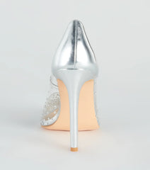 On Point PVC Rhinestone Stiletto Pumps