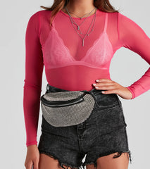 Mesh It Up Long Sleeve Crop Top