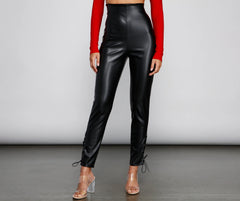 Edgy-Chic Faux Leather Leggings