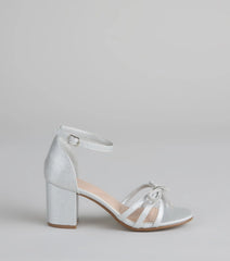 Starlit Glam Rhinestone Bow Glitter Block Heels