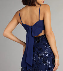 All Eyes On You Sequin Bow Mini Dress