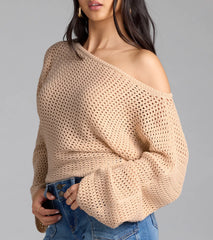 Cute In Crochet Long Sleeve Sweater