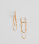 Link Up With Rhinestone Chain Huggie Earrings