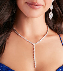 Elegant Moment Rhinestone Lariat Necklace
