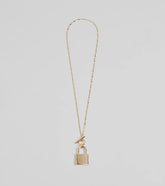 Glam Secret Lock Pendant Charm Necklace