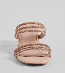 Gorgeous Flash Strappy Rhinestone Block Heels