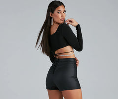 Miss Millionaire Rhinestone Cutout Bodysuit