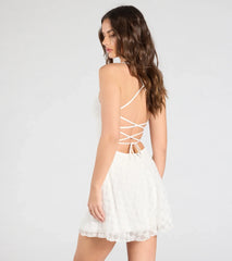Laced In Chic Lace-Up Skater Dress