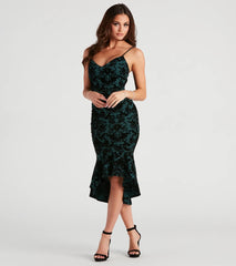 In The Garden Floral Velvet Midi Dress
