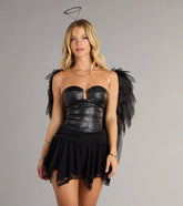 Pretty Edgy Lace Trim High Rise Skort