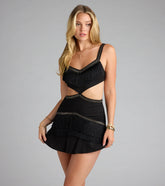 Shimmy In The Spotlight Cutout Fringe Mini Dress
