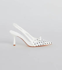 Adorably Posh Polka Dot Mesh Slingback Pumps