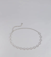 Linked Up Faux Pearl Chain Belt