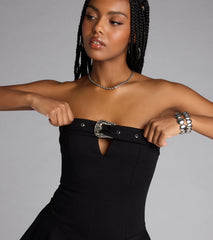 Hotter Than A Rodeo Strapless Romper