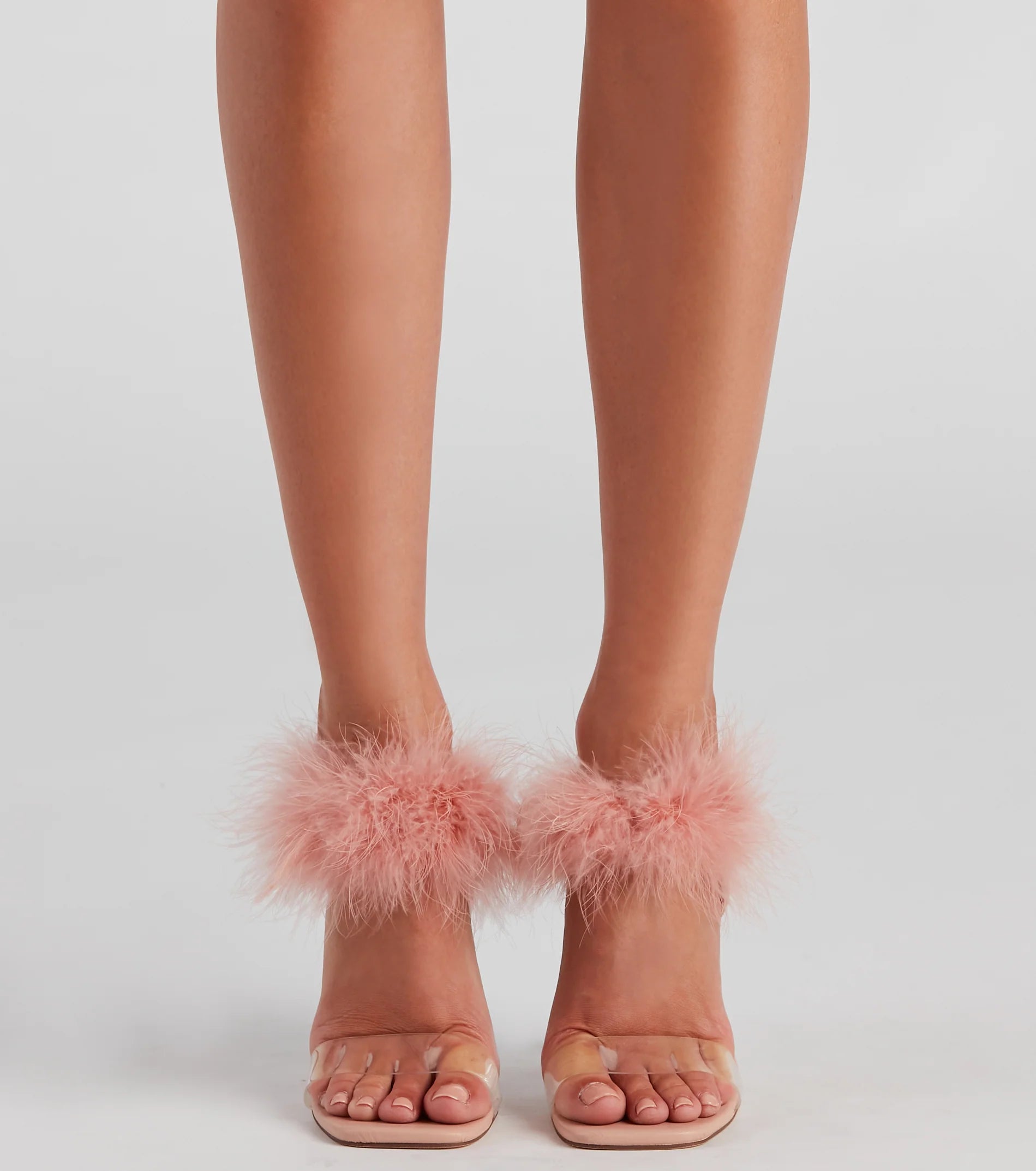 Wait Fur It Marabou Lucite Heels