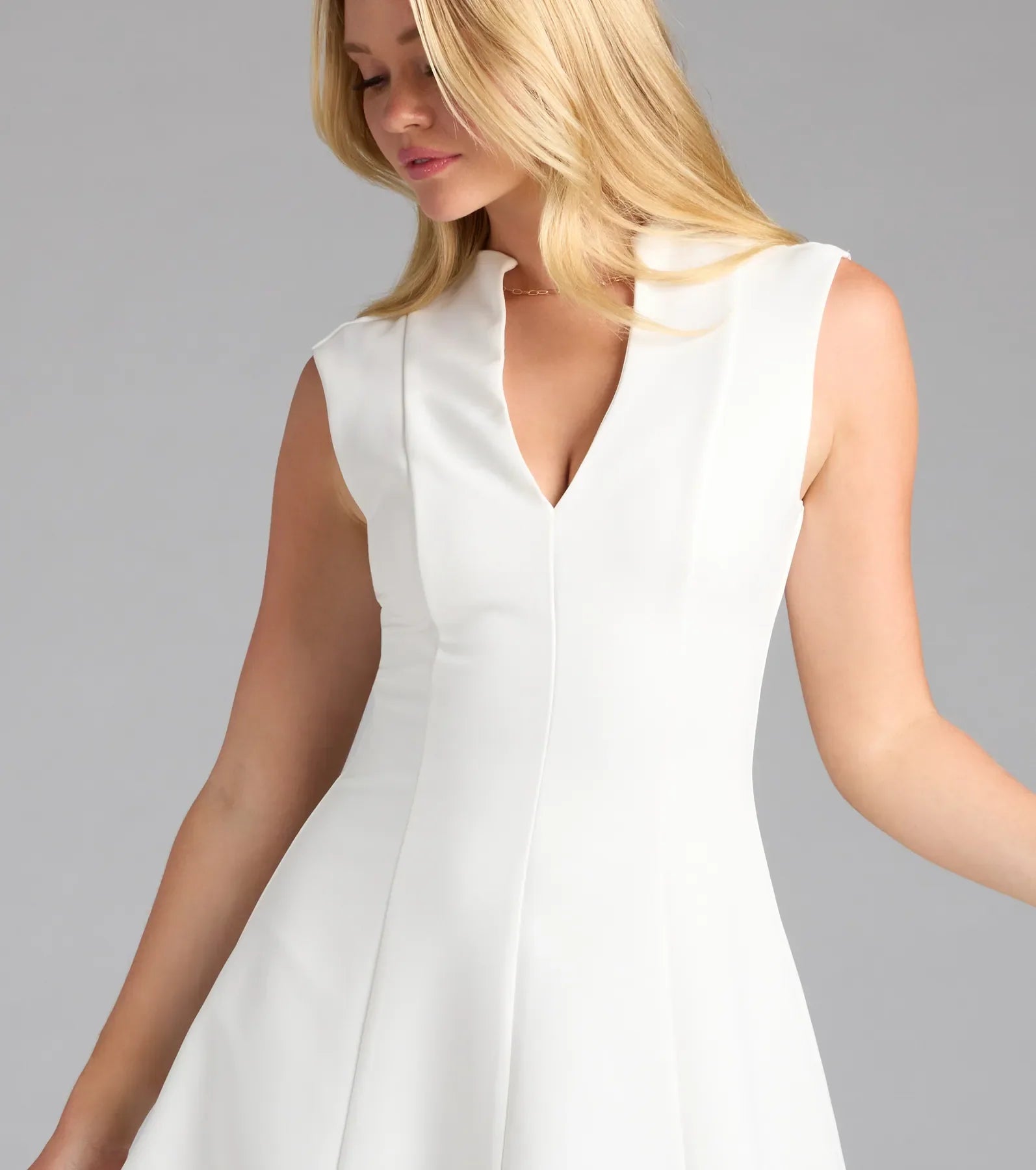 Classically Sleek Sleeveless A-Line Mini Dress
