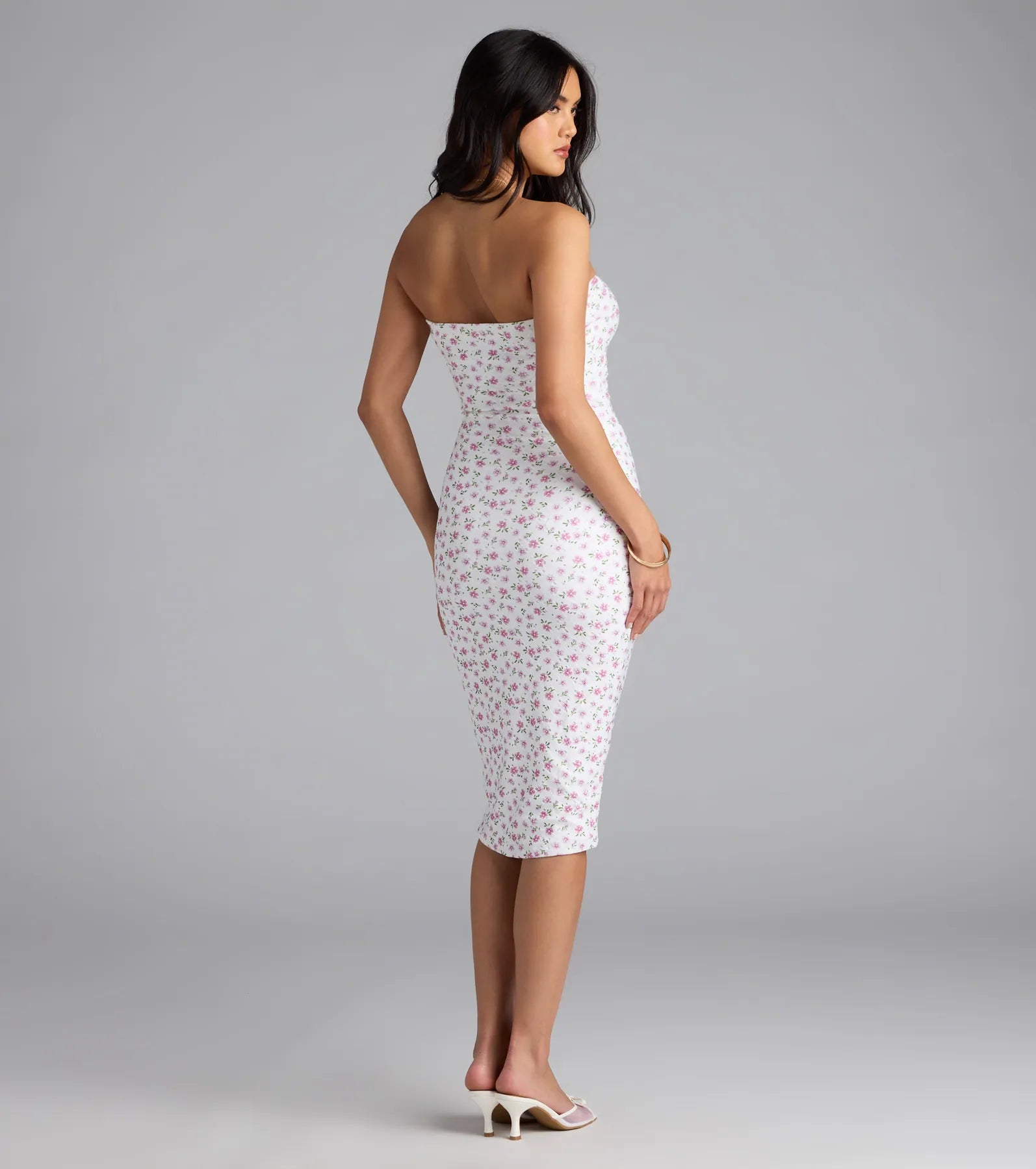 Sweetly Sultry Floral Bodycon Midi Dress