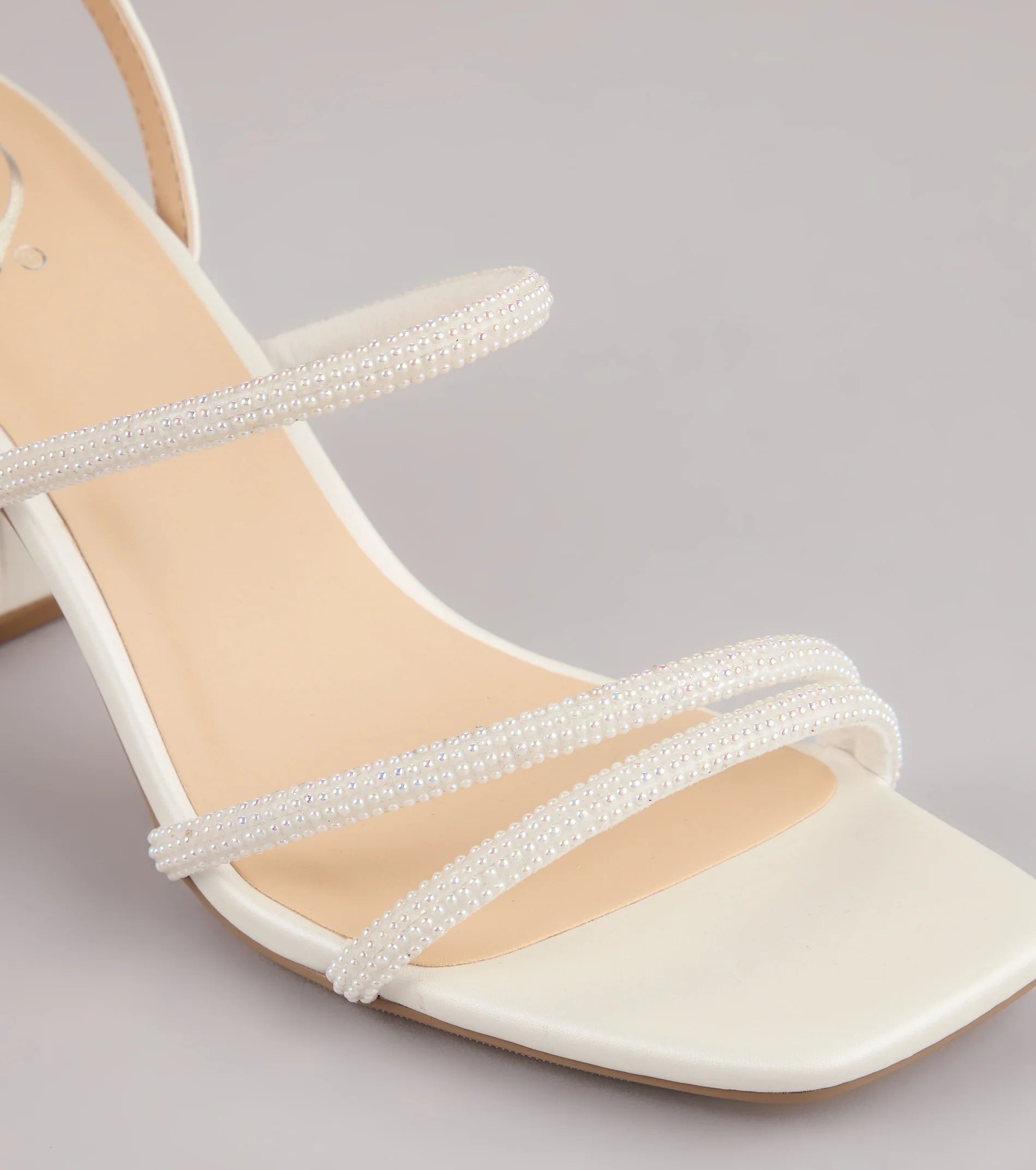 Chic And Polished Pearl Satin Block Heels