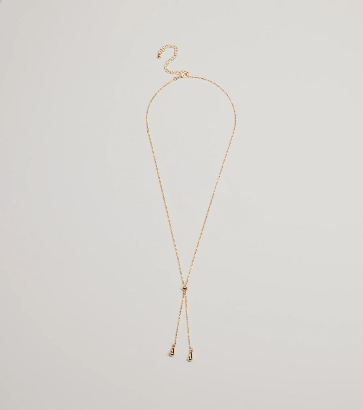 Sleek Minimalist Era Teardrop Slider Necklace