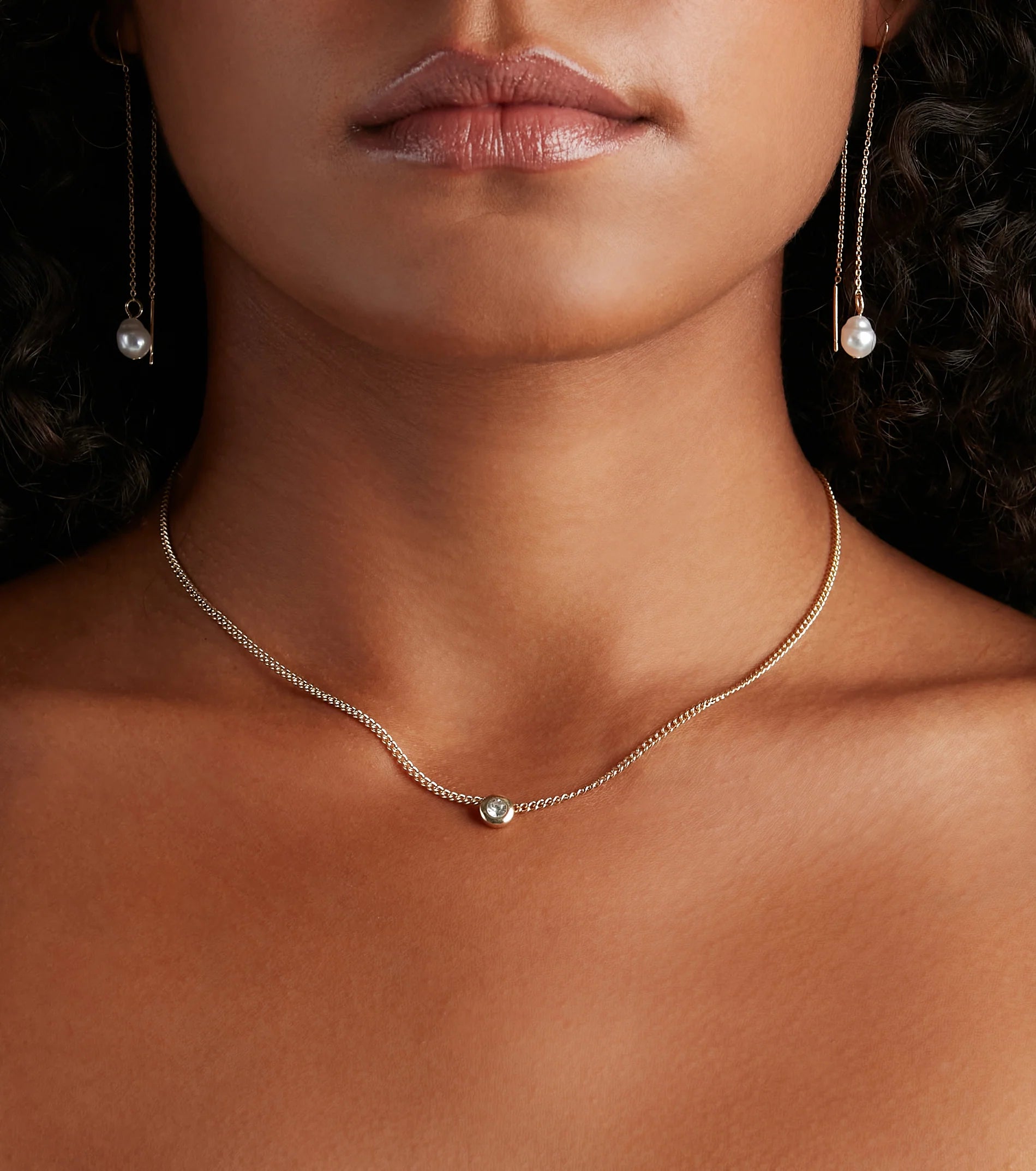 All In The Details Dainty Rhinestone Necklace