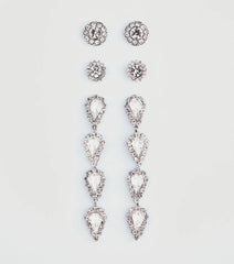 Elegant Staples Three-Pack Earrings Set