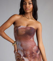 Garden Tease Floral Tube Maxi Dress