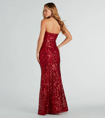 Leighton Formal Sequin Strapless Mermaid Dress