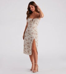 Precious Blooms Floral Midi Dress