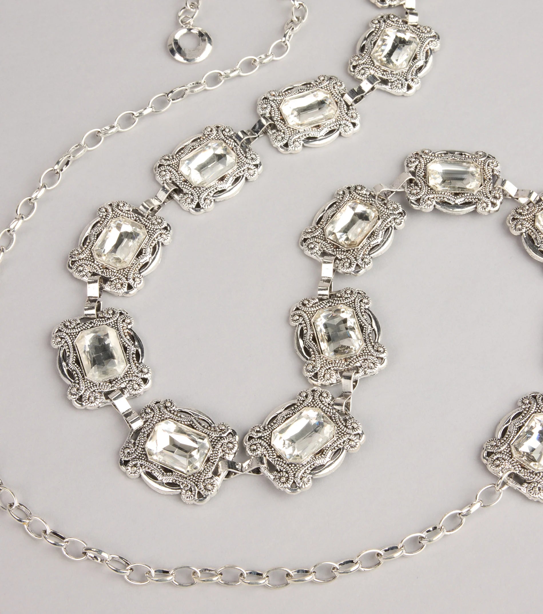 Gem Glow Etched Chain Belt