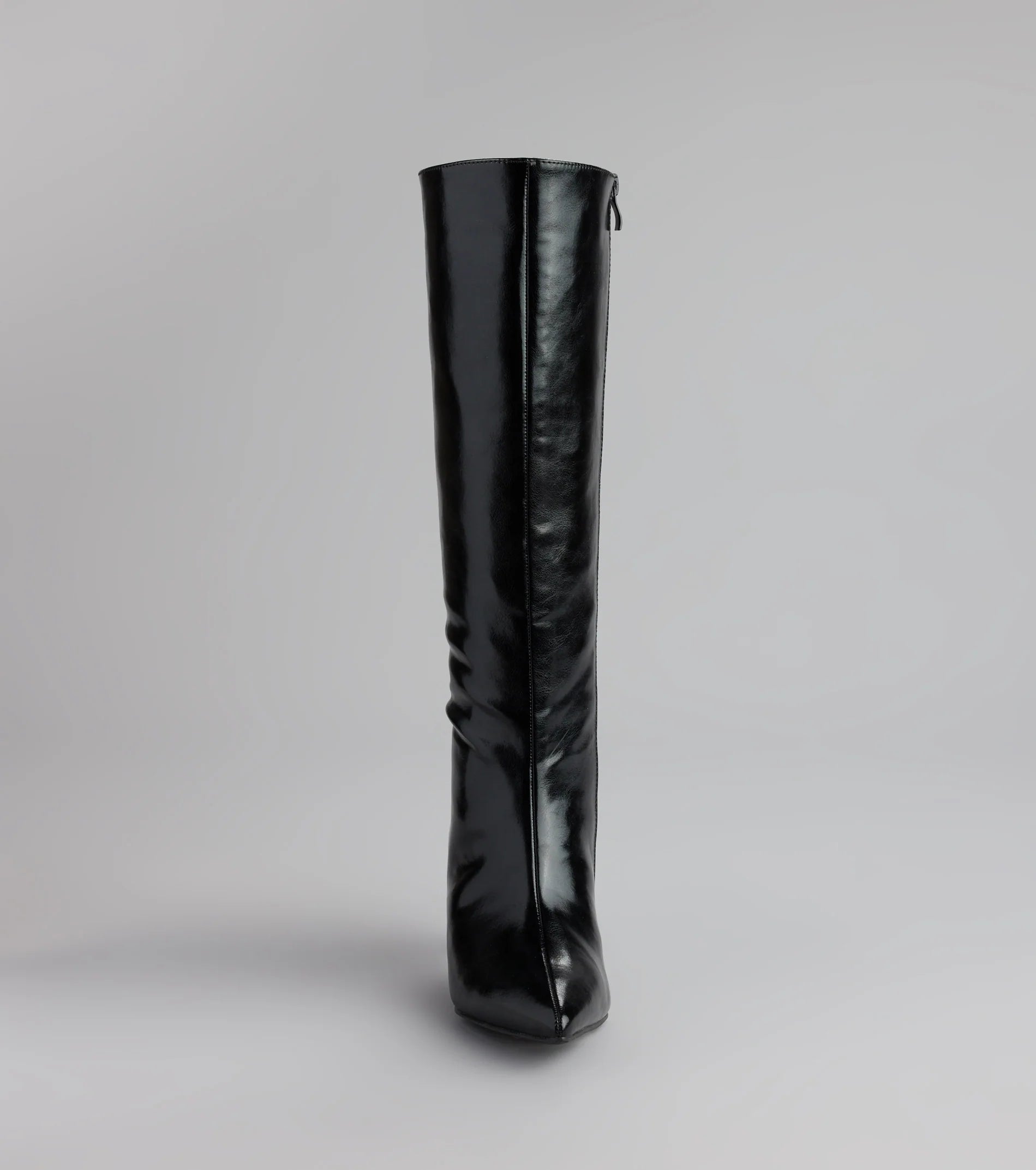 Sleek Stance Faux Leather Stiletto Boots