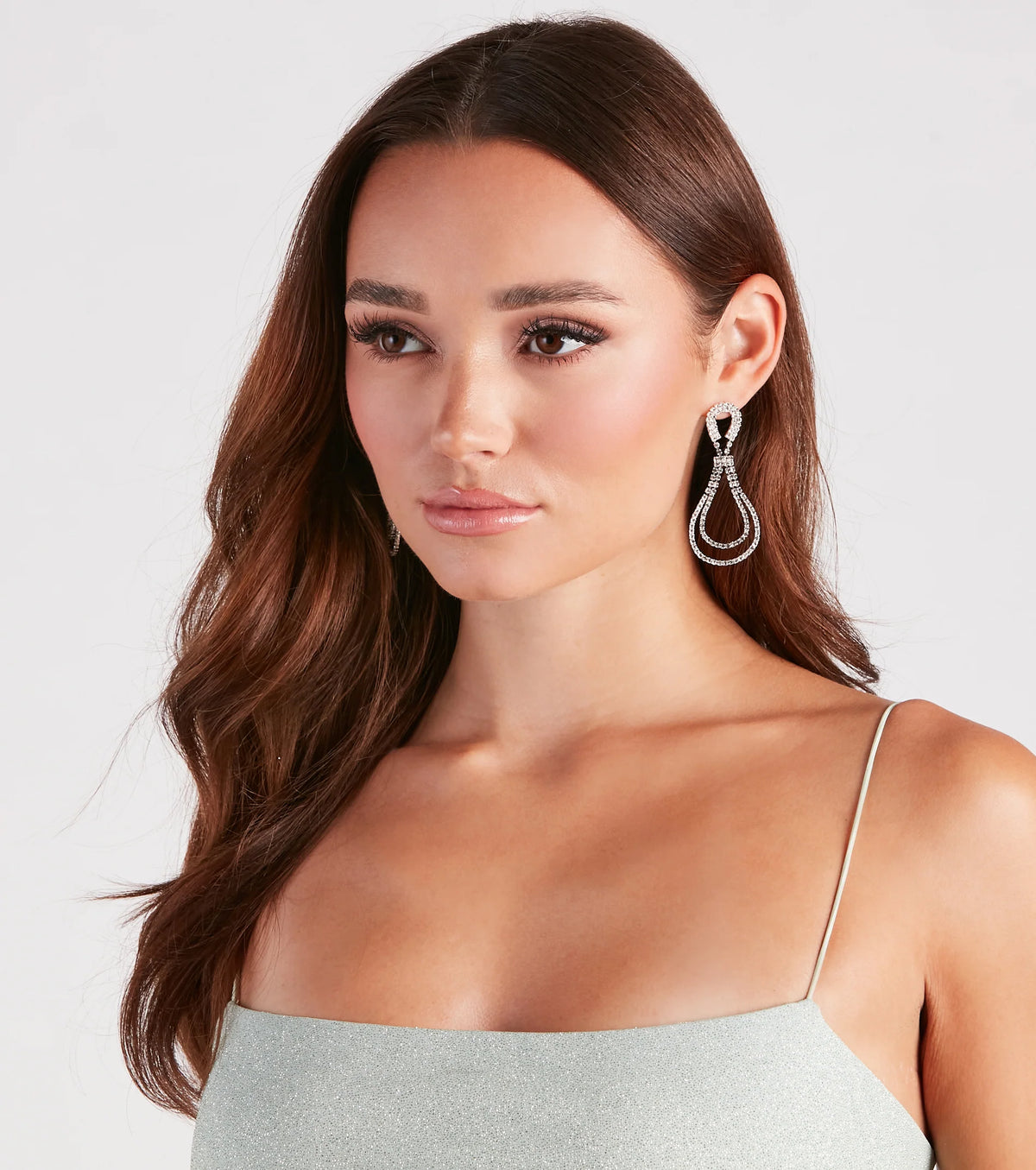 Beautiful Shine Rhinestone Teardrop Earrings