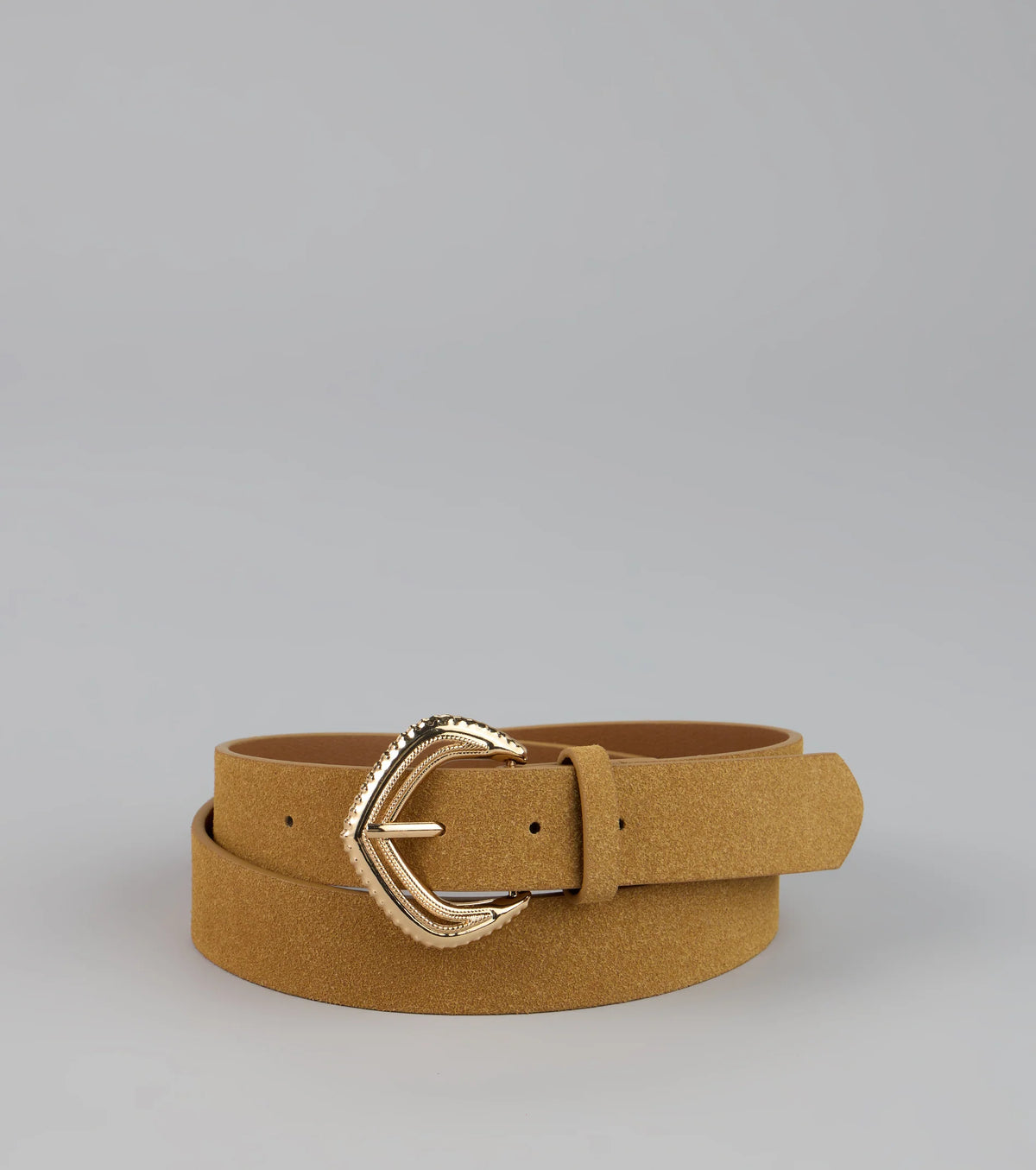 Buckle Up Etched Faux Leather Belt