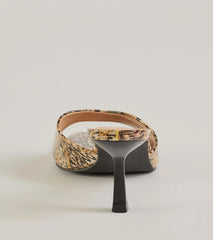 Roaring Luxe Leopard Print Stiletto Mules