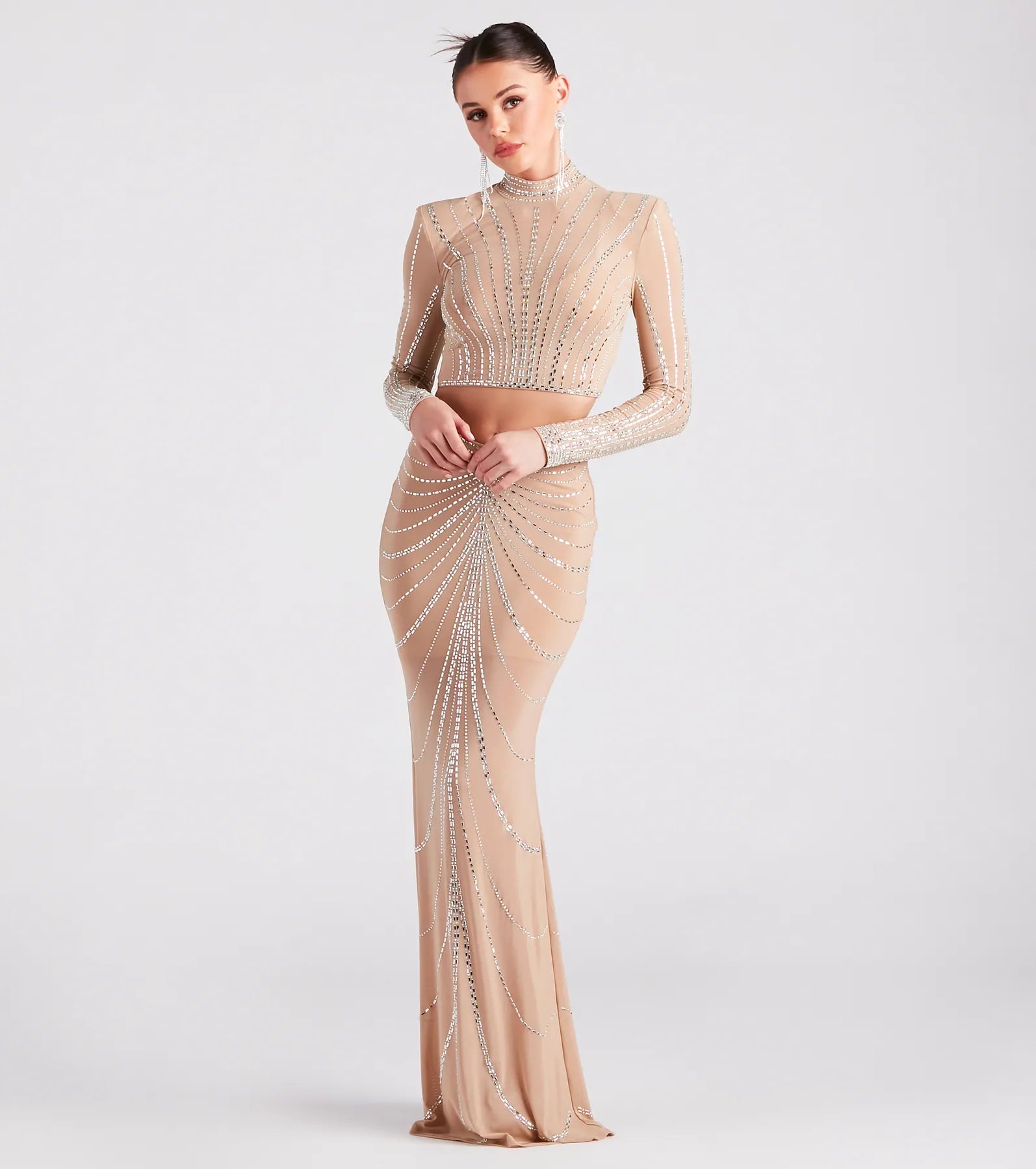 Wrapped In Rhinestone Crop Top