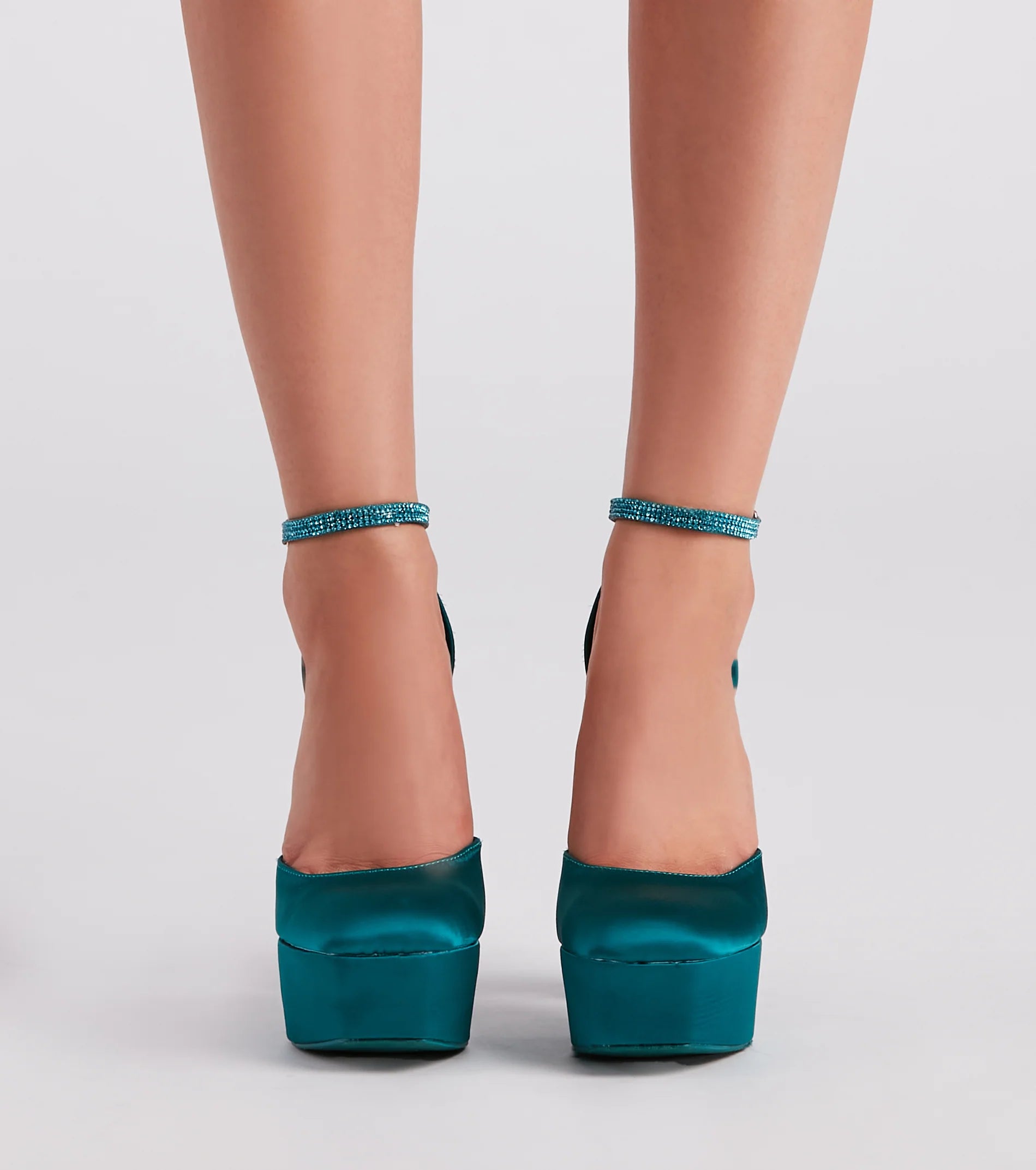 Season To Party Satin Platform Pumps