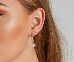 Rhinestone Heart Huggies Six Pack