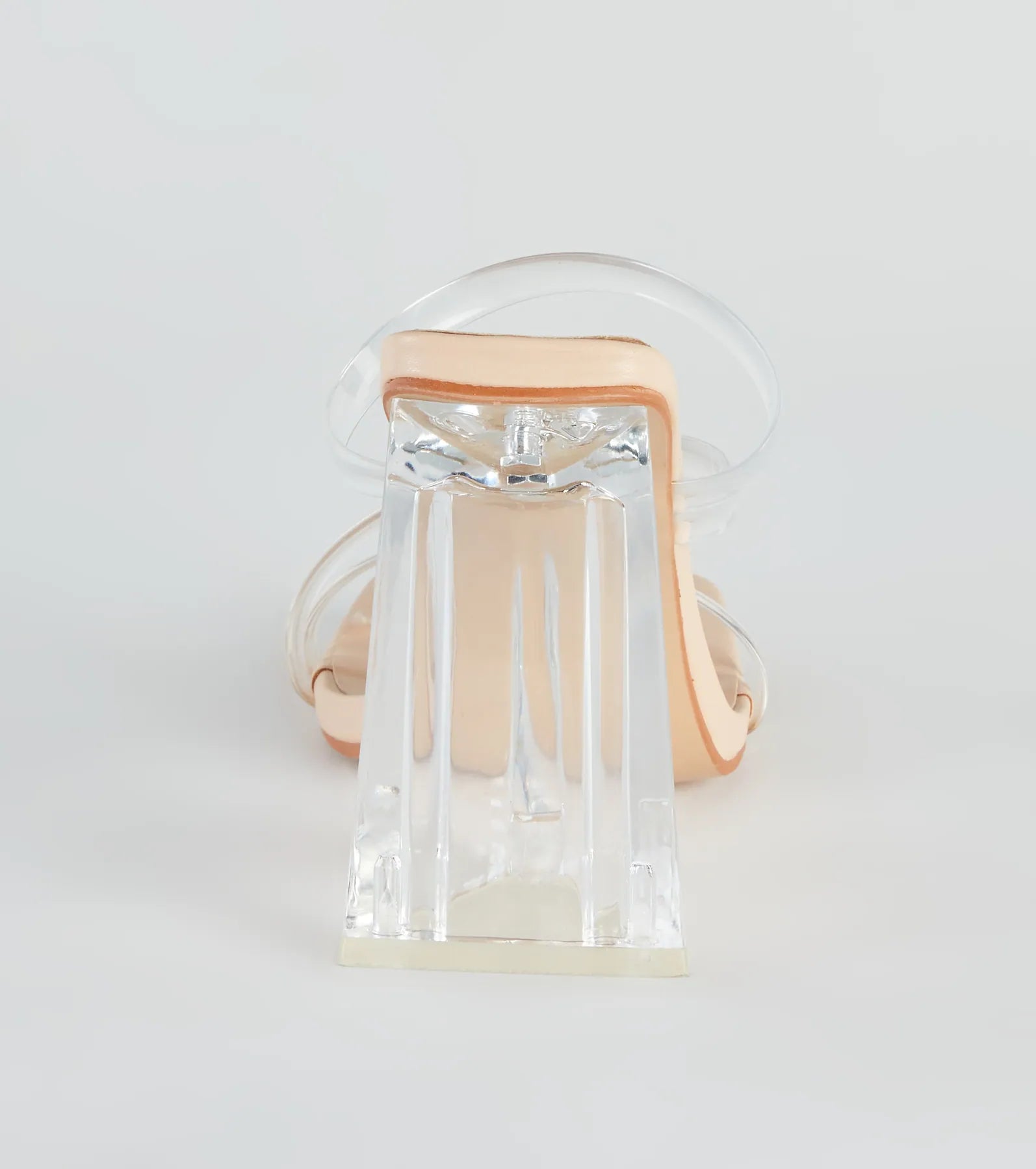 Stay Clear PVC Strappy Lucite Block Heels
