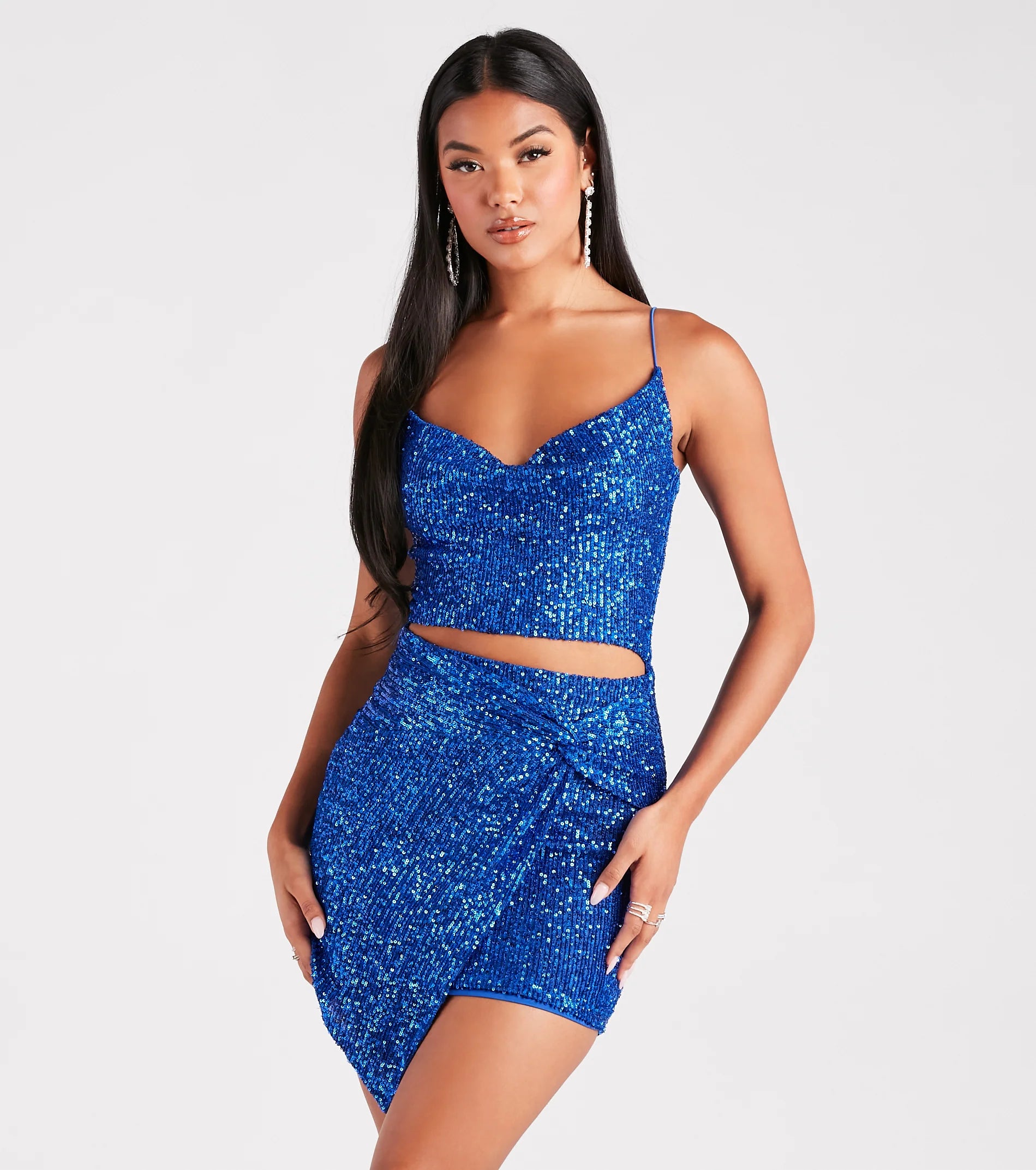 Holiday Glow Sequin Cutout Dress