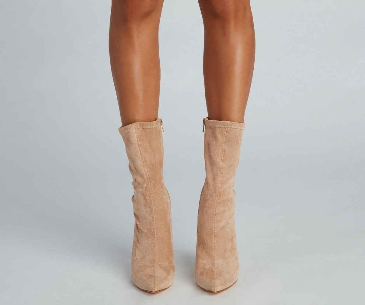 Fashion Forward Faux Suede Stiletto Boots