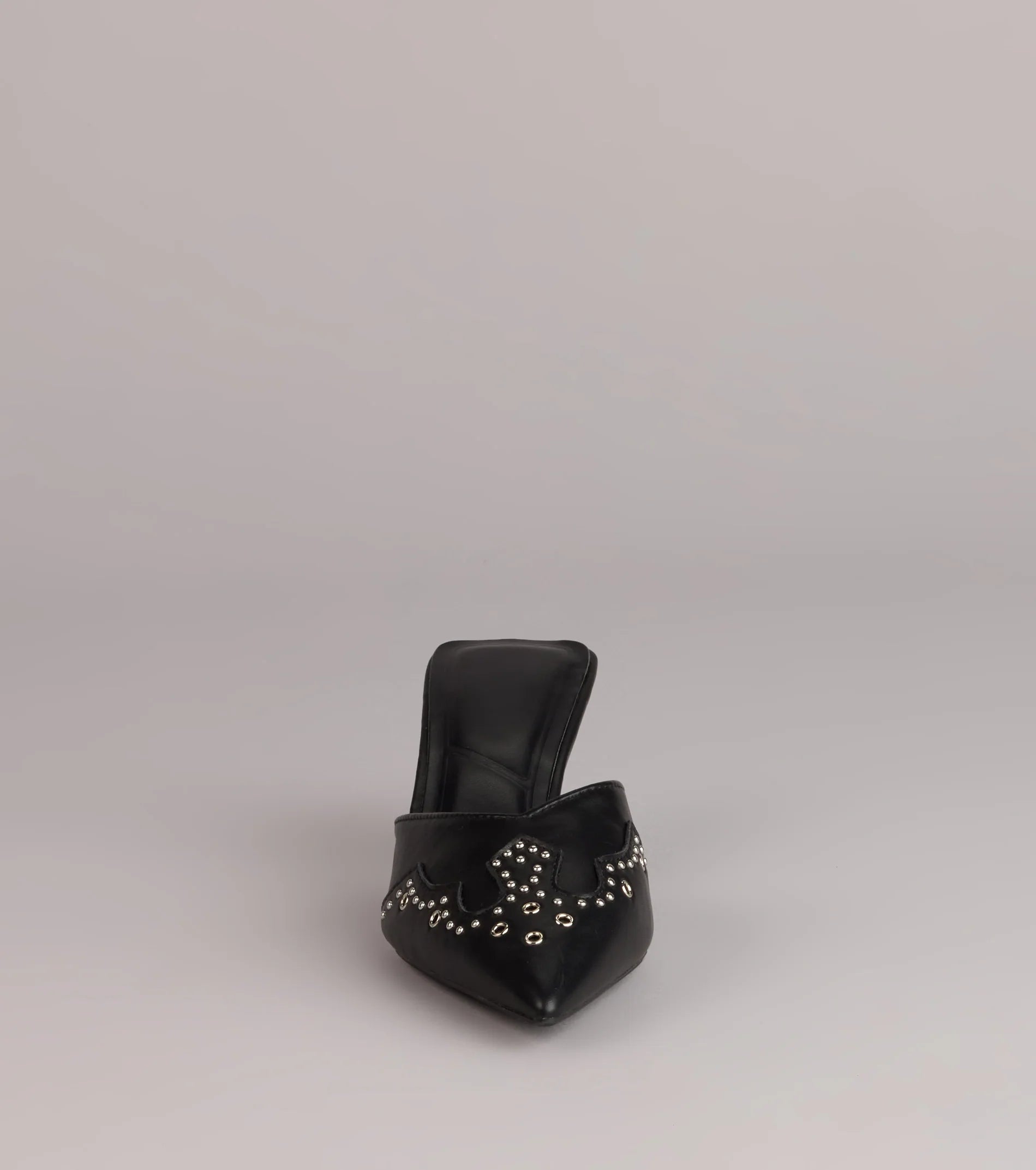 Studded Edge Pointed Kitten Pumps