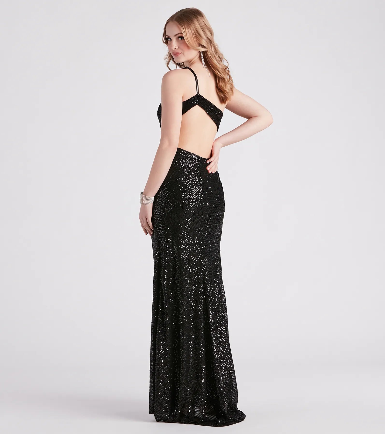 Rayne One-Shoulder Sequin Formal Dress