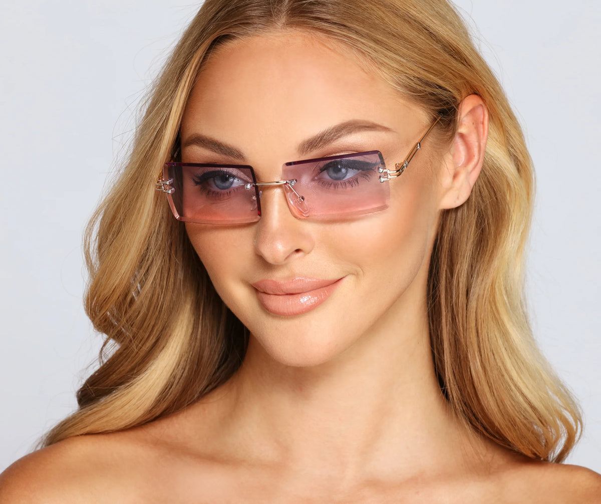 On Trend Rimless Ombre Sunglasses