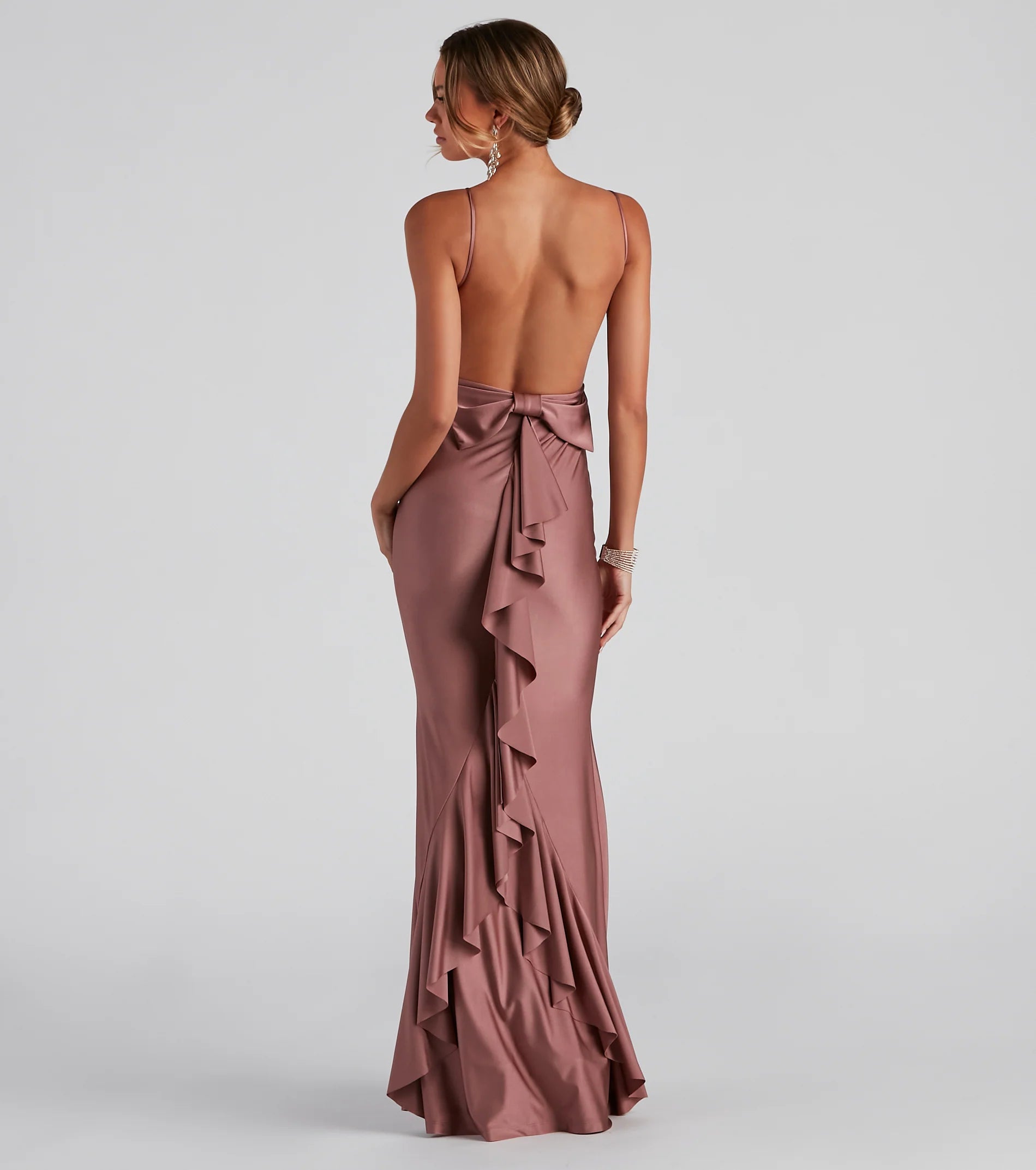 Meadow Formal Open Back Ruffled Dress