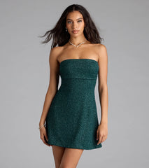 Glittering Magic Strapless A-Line Mini Dress
