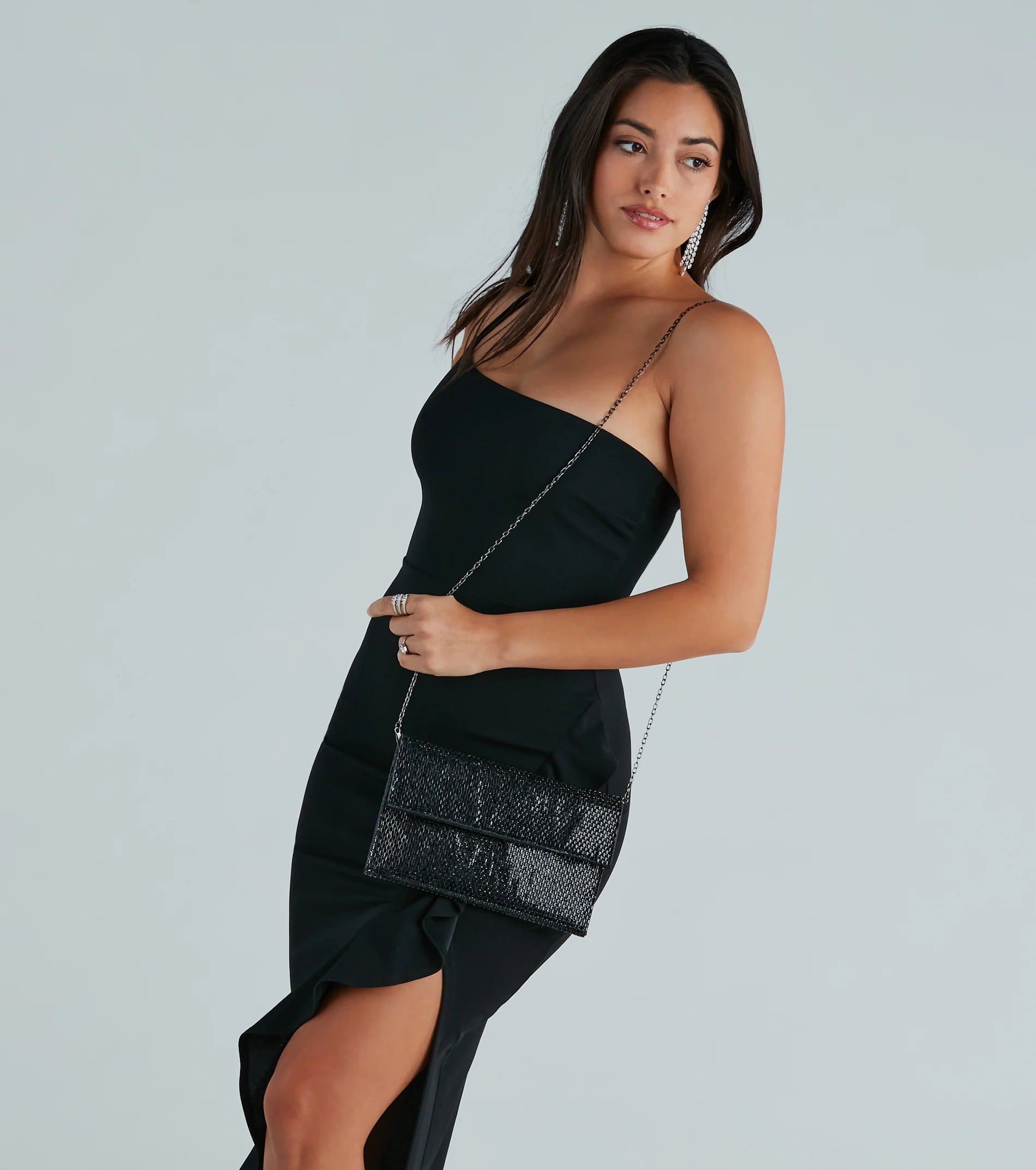 Perfect Shine Gemstone Fold-Over Clutch