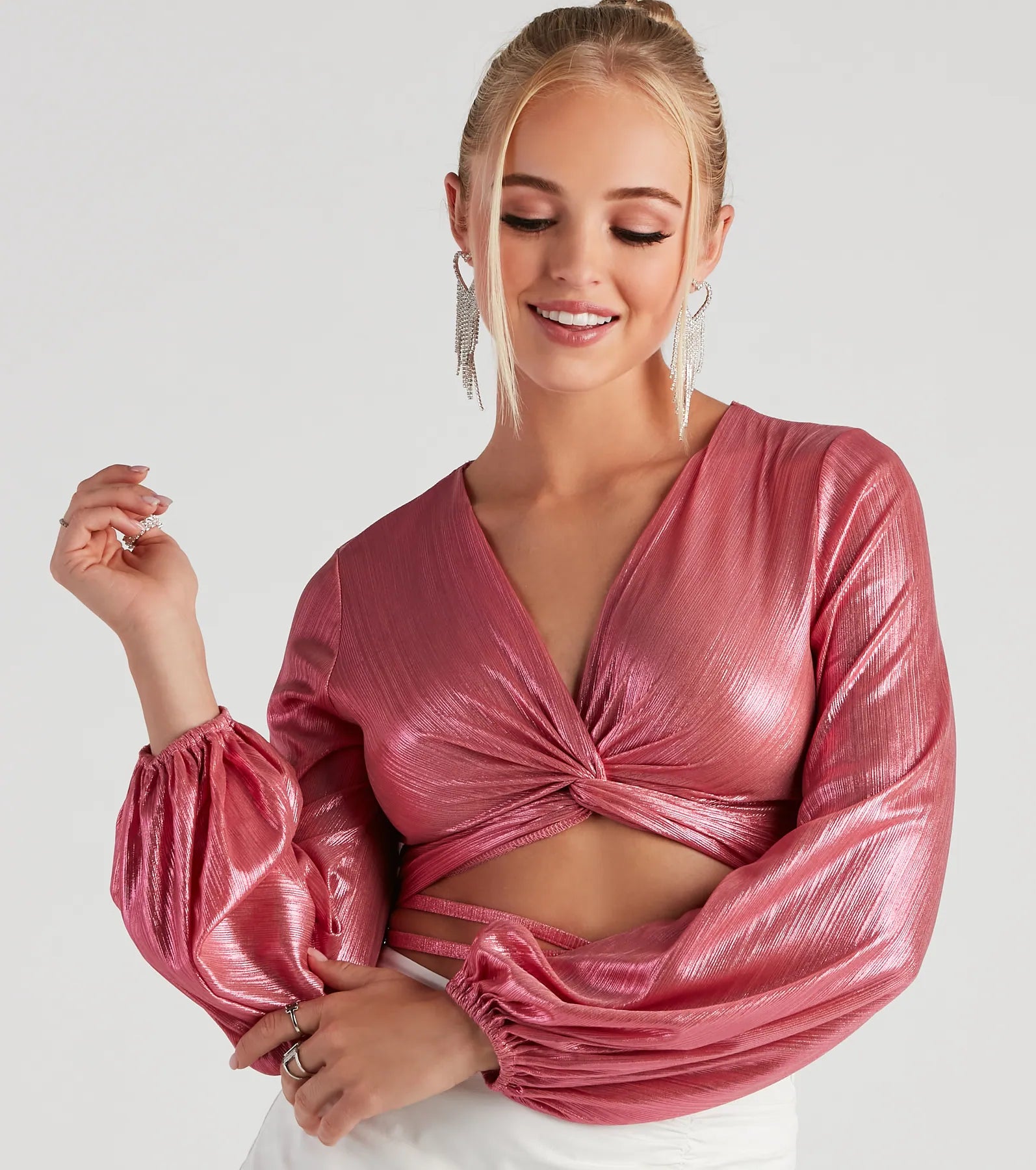 Totally Striking Twist Crop Top