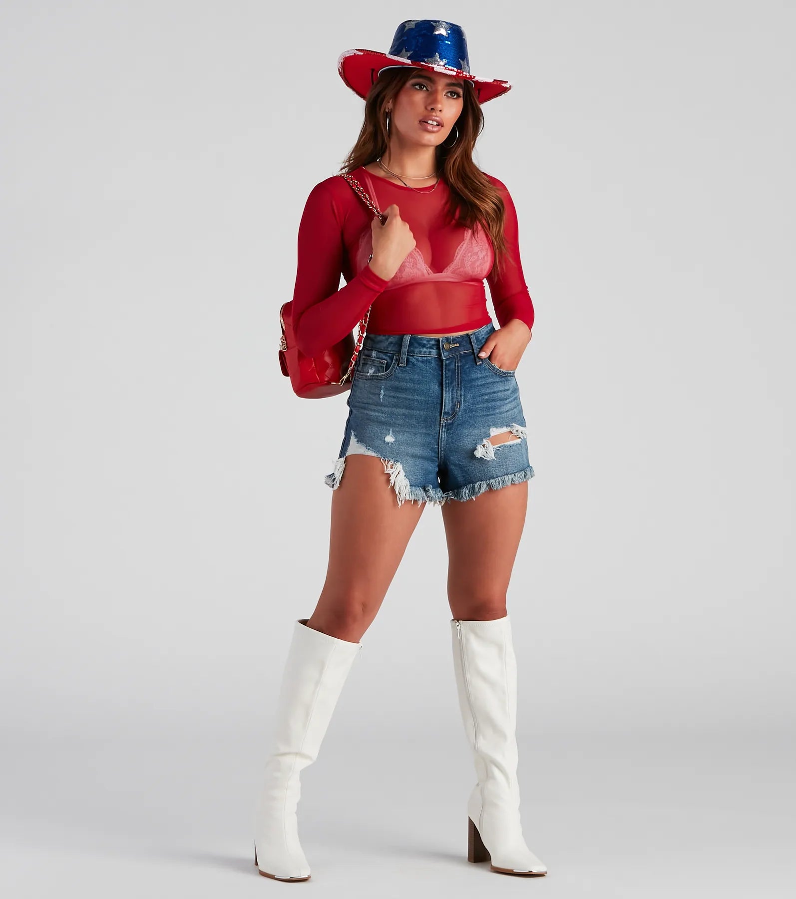 Mesh It Up Long Sleeve Crop Top