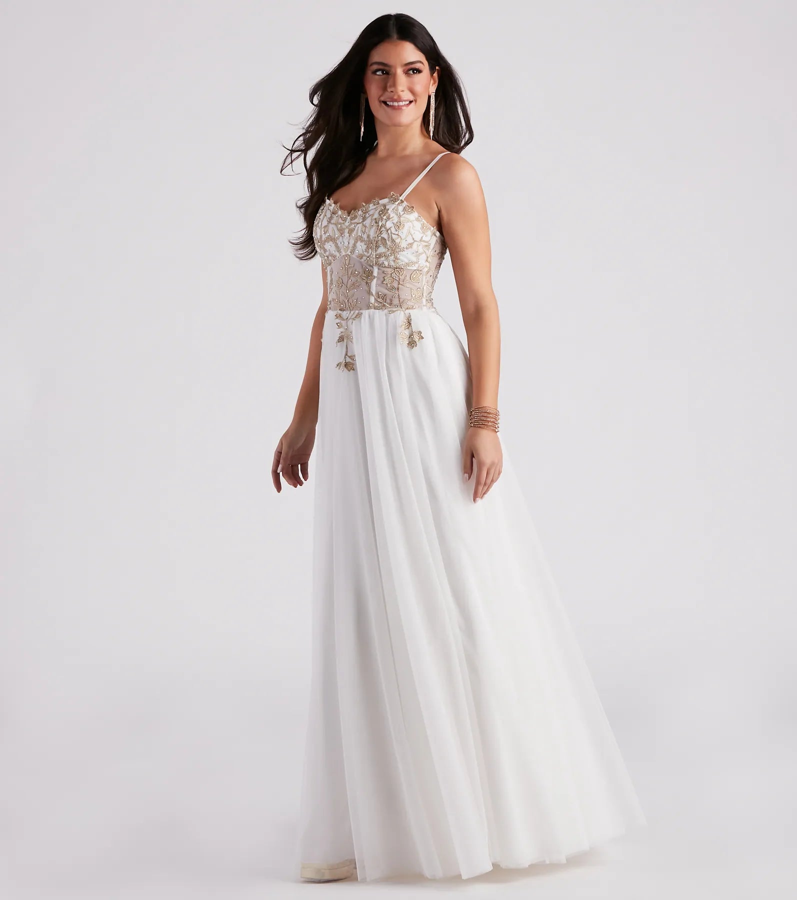 Alexandra Rhinestone Embroidered Tulle Ball Gown